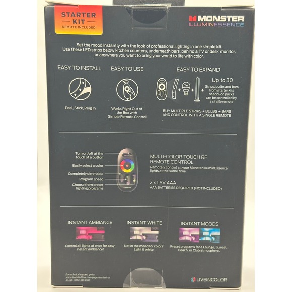 MONSTER ILLUM ESSENCE LED STRIP LIGHT KIT WITH REMOTE CONTROL STARTER KIT - Picture 2 of 8